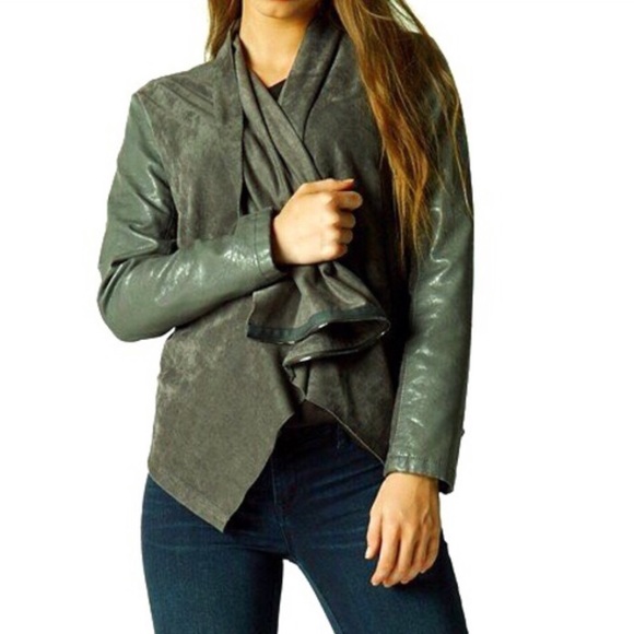 Blank NYC Sweaters - BLANK NYC green zip up moto style jacket D4